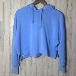 Simply Southern Baby Blue Cropped Hoodie Sweater Size Small